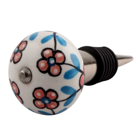 Peach Tiny Ceramic Wine Stopper (Pack Of One Piece)